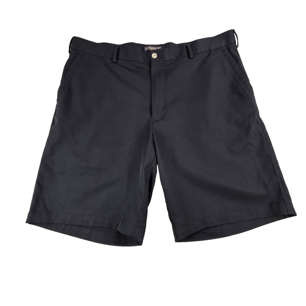 Peter Millar Crown Sport Salem Golf Shorts Mens 38 Black 8" Stretch Casual